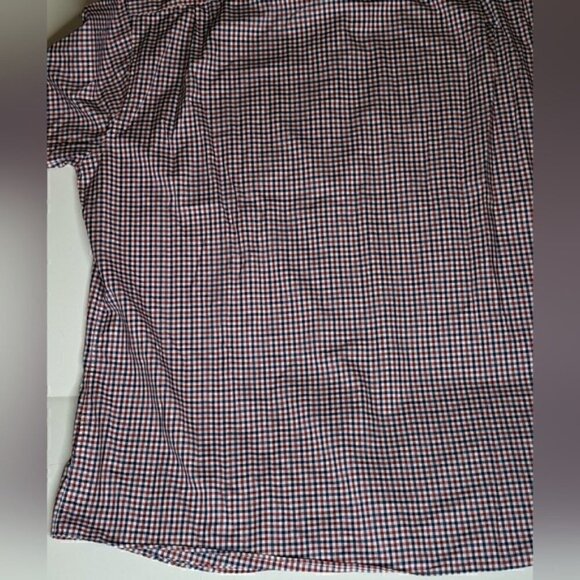 Tommy Hilfiger Men Regular Fit Stretch Dress Shirt SZ 18 34-35 CHECKER BLUE RED - Picture 8 of 10
